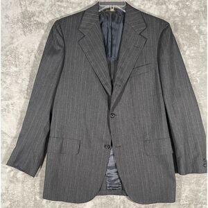 Vintage Arthur A. Adler Gray with White Stripes Wool Blend Suit 42T Pants‎ 35x32